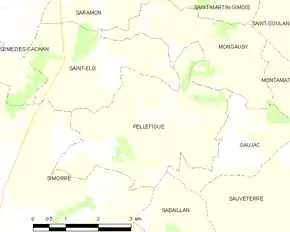 Poziția localității Pellefigue