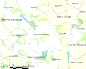 Poziția localității Peyrusse-Grande