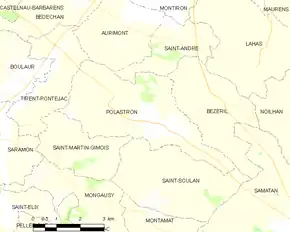 Poziția localității Polastron