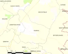 Poziția localității Pompiac