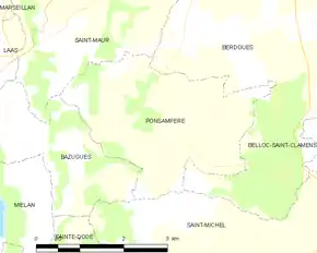 Poziția localității Ponsampère