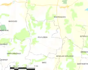 Poziția localității Pouylebon