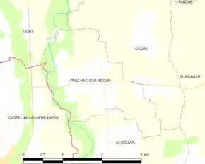 Poziția localității Préchac-sur-Adour
