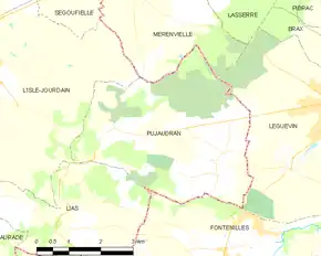Poziția localității Pujaudran