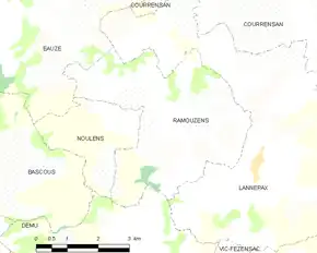 Poziția localității Ramouzens