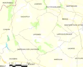 Poziția localității La Romieu