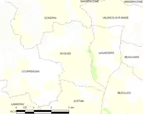 Poziția localității Roques