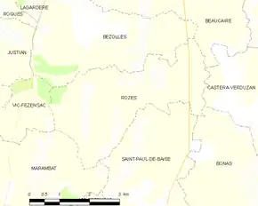 Poziția localității Rozès
