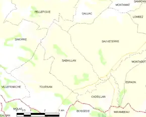 Poziția localității Sabaillan