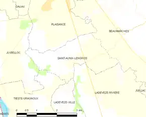Poziția localității Saint-Aunix-Lengros