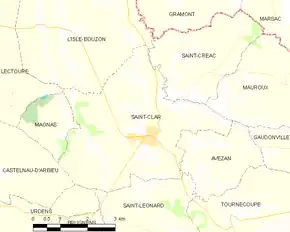 Poziția localității Saint-Clar