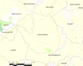 Poziția localității Sainte-Marie