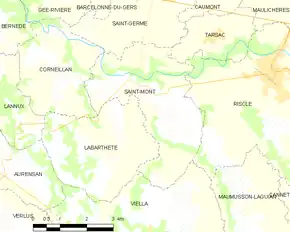 Poziția localității Saint-Mont