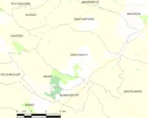 Poziția localității Saint-Sauvy