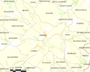 Poziția localității Samatan