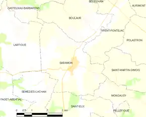 Poziția localității Saramon