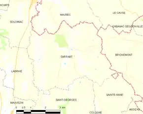 Poziția localității Sarrant