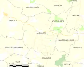 Poziția localității La Sauvetat