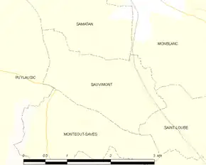 Poziția localității Sauvimont
