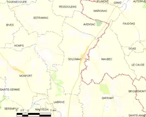 Poziția localității Solomiac