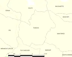 Poziția localității Taybosc