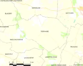 Poziția localității Terraube