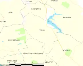 Poziția localității Thoux