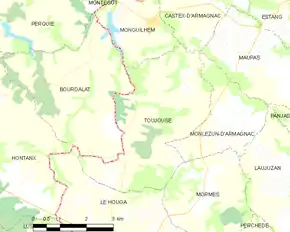 Poziția localității Toujouse