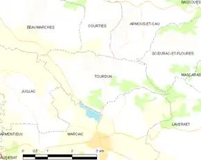 Poziția localității Tourdun