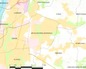 Poziția localității Artigues-près-Bordeaux