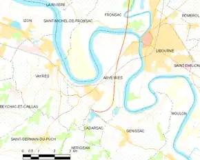 Poziția localității Arveyres