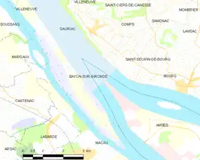 Poziția localității Bayon-sur-Gironde