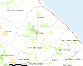 Poziția localității Bégadan