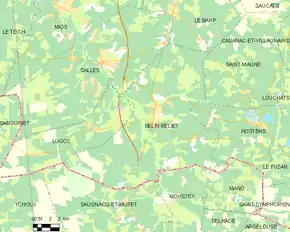 Poziția localității Belin-Béliet