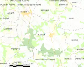 Poziția localității Blasimon