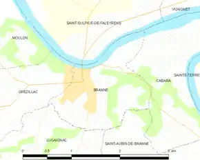 Poziția localității Branne