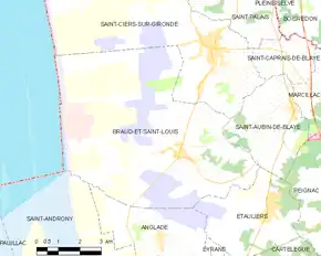 Poziția localității Braud-et-Saint-Louis