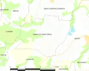 Poziția localității Camiac-et-Saint-Denis