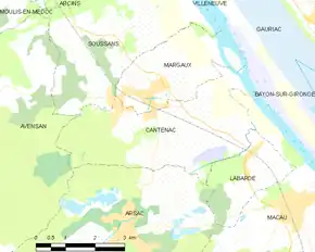 Poziția localității Cantenac