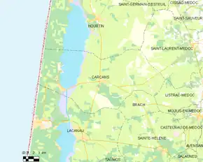 Poziția localității Carcans