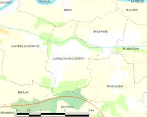 Poziția localității Castillon-de-Castets
