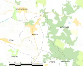 Poziția localității Cavignac