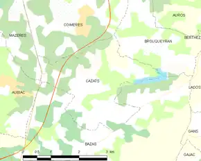 Poziția localității Cazats