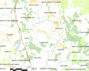 Poziția localității Cézac