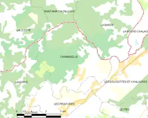 Poziția localității Chamadelle