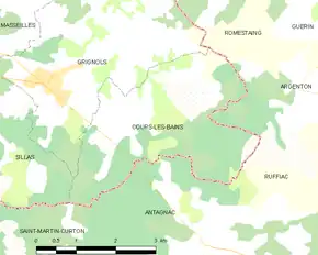 Poziția localității Cours-les-Bains