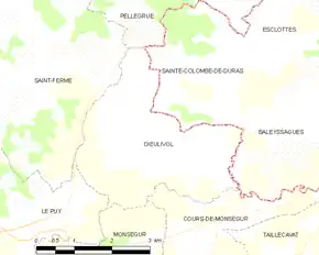 Poziția localității Dieulivol