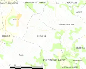 Poziția localității Doulezon