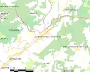 Poziția localității Les Églisottes-et-Chalaures