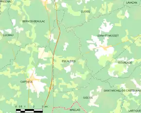 Poziția localității Escaudes